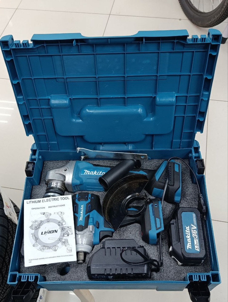 Набор инструментов Makita УШМ(Болгарка)+Гайковёрт