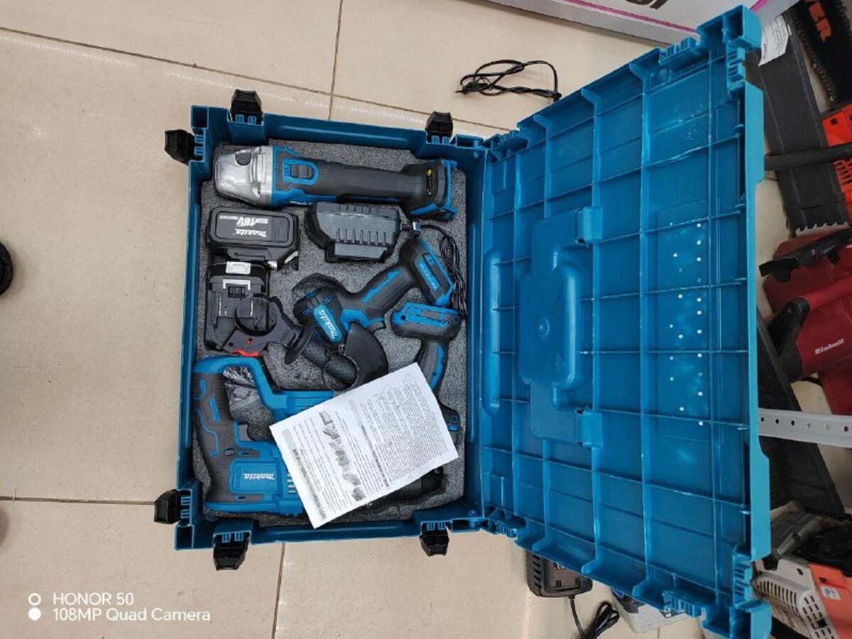 Набор инструментов Makita 4x1 Болгарка, Перфоратор, гайковерт,шуруповерт