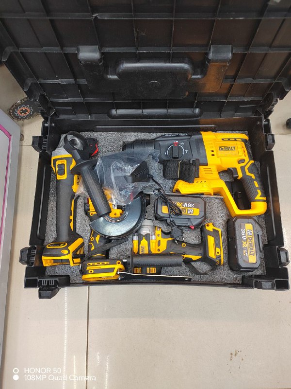 Набор инструментов DeWALT 4x1 Болгарка, перфоратор, гайковерт, шуруповерт