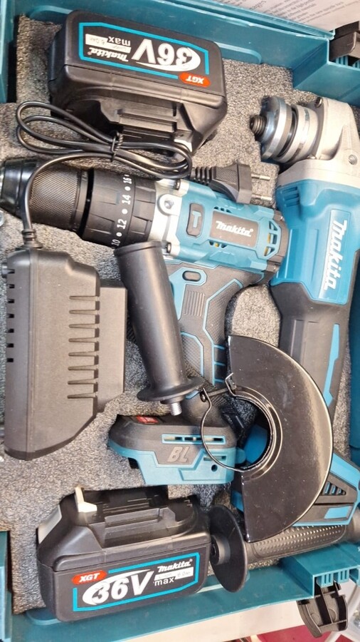 Набор инструментов 2 в 1 УШМ+Шуруповерт